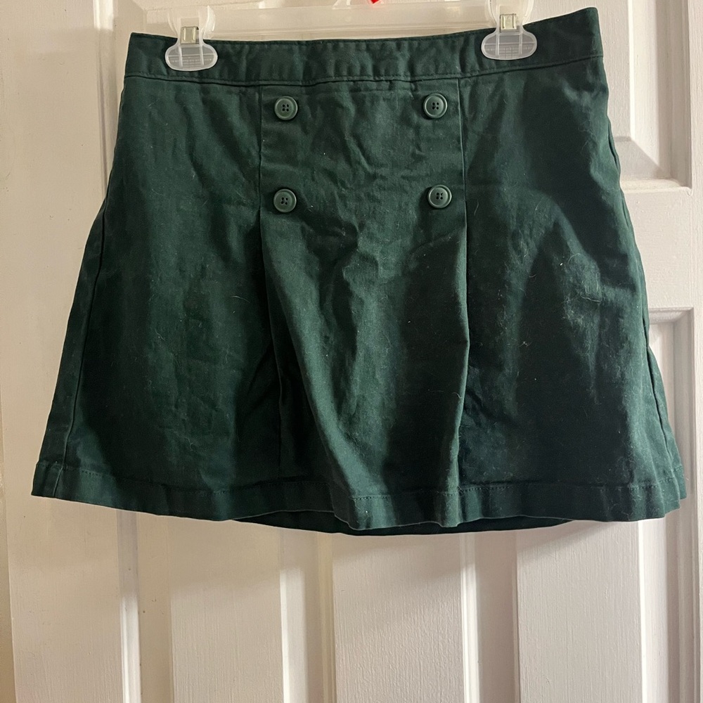 Dark Green Buttoned Skirt
